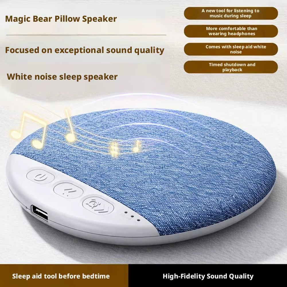 Mini Sleeping Bluetooth 5.4 Speaker under Pillow Sound Machine with White Noise, 30/60/90 Min Timers, Hifi Stereo Sound